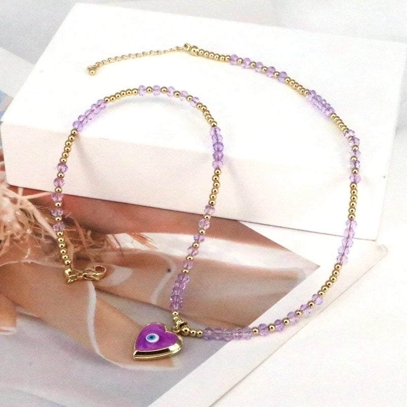 Elegant Vintage Style Eye Copper Plating Gold Plated Pendant Necklace