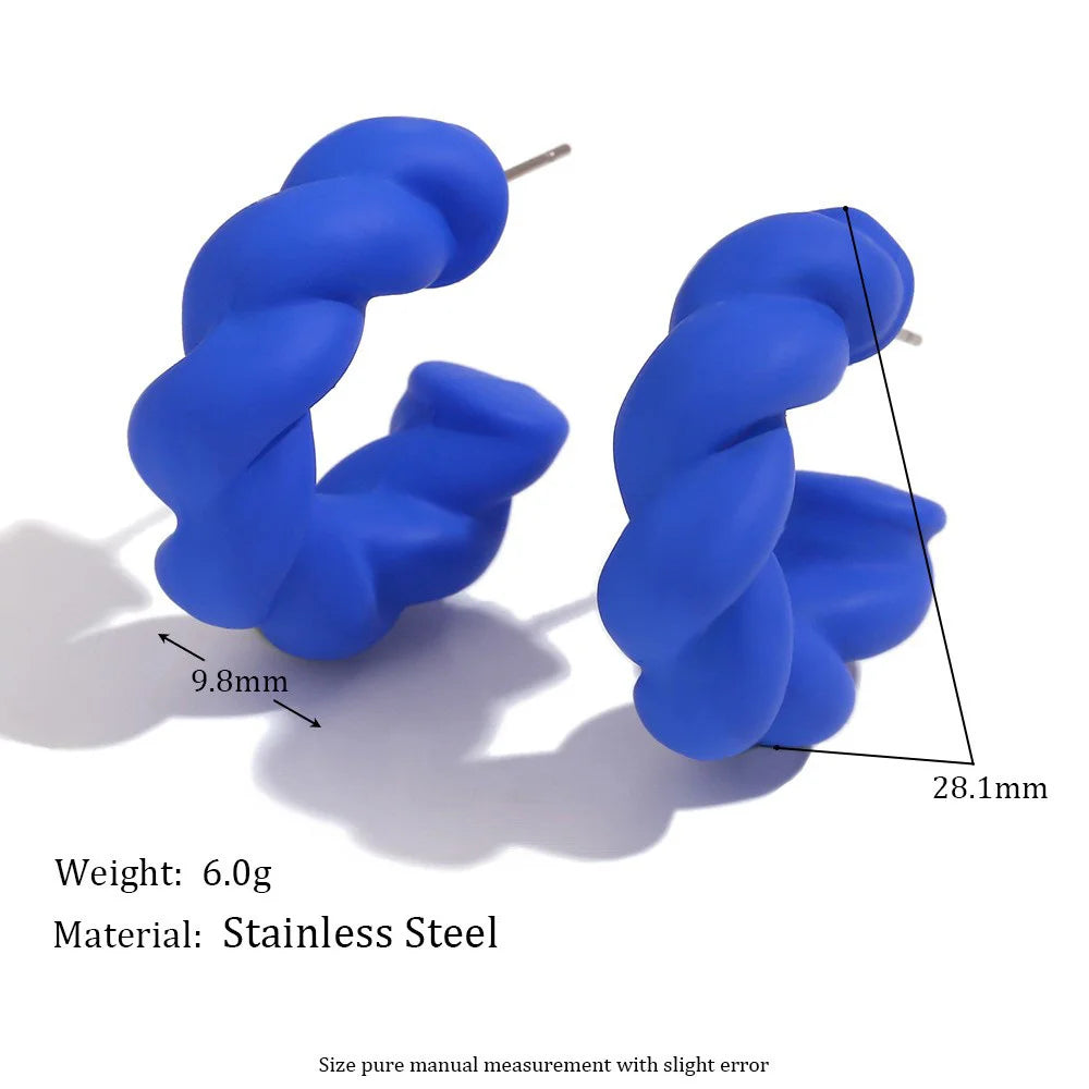 Fashion Twisted Geometric Stainless Steel 18K Gold Plated Stud Earrings