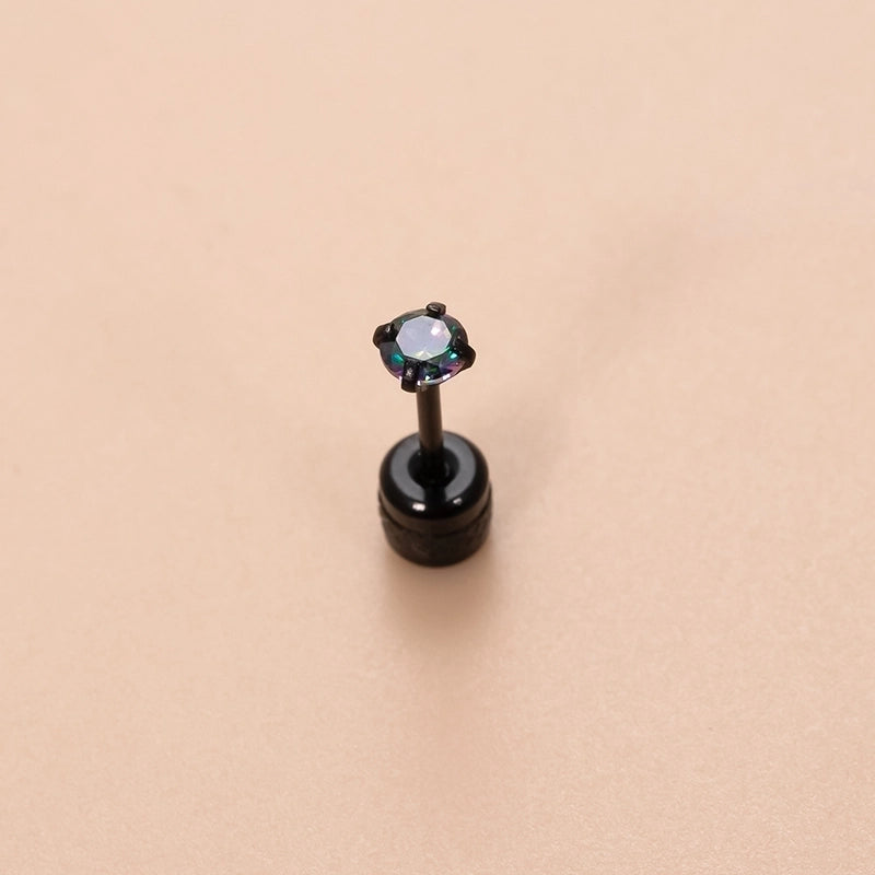 1 Piece Ear Cartilage Rings & Studs Vintage Style Cool Style Shiny Geometric 316L Stainless Steel Plating Inlay Zircon