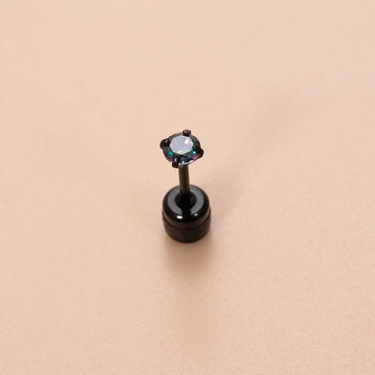 1 Piece Ear Cartilage Rings & Studs Vintage Style Cool Style Shiny Geometric 316L Stainless Steel Plating Inlay Zircon