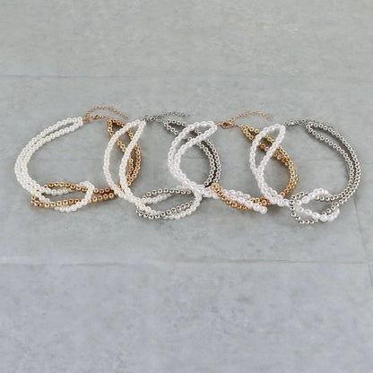 Elegant Sweet Classic Style Round Oval Imitation Pearl Alloy Plastic Choker