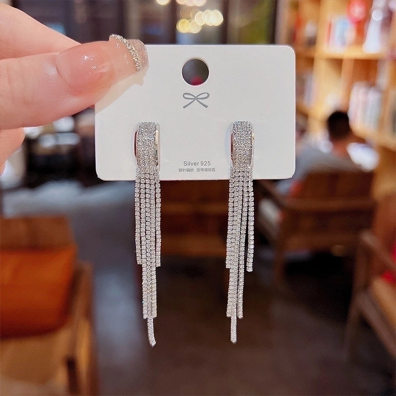 1 Pair Glam Geometric Plating Inlay Alloy Artificial Pearls Rhinestones Drop Earrings