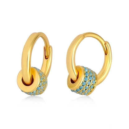 Fashion Geometric Water Drop Leaf Round Turquoise Copper Earrings