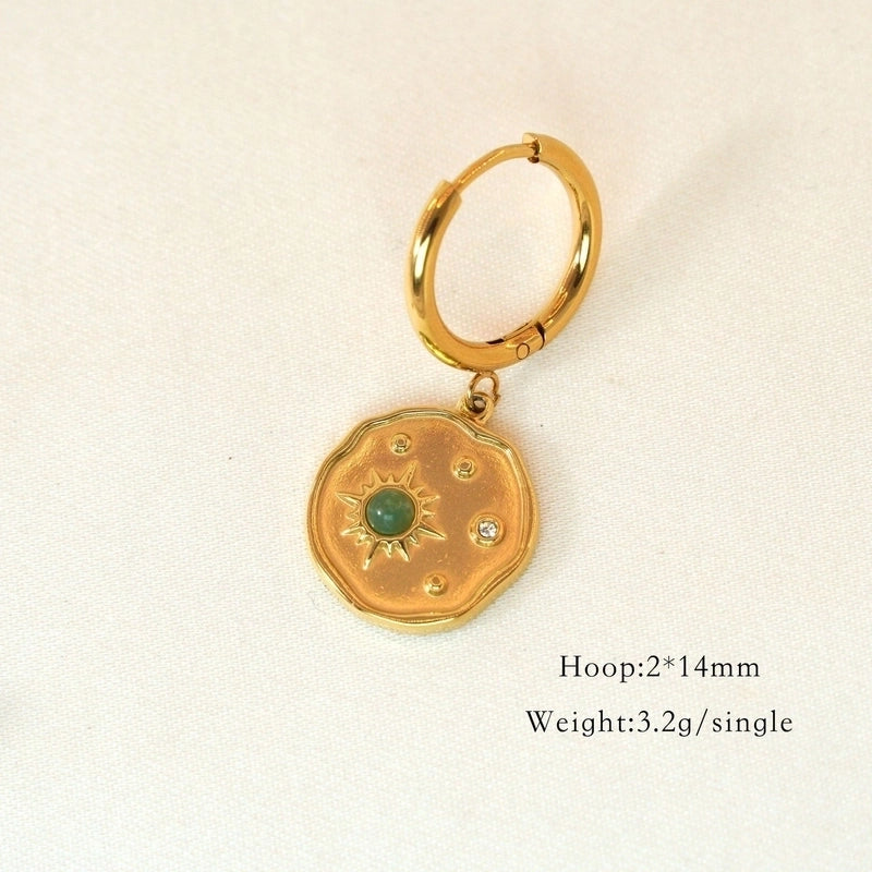 6 Pieces Minimalist Classic Style Heart Shape Plating Inlay 304 Stainless Steel Rhinestones Drop Earrings