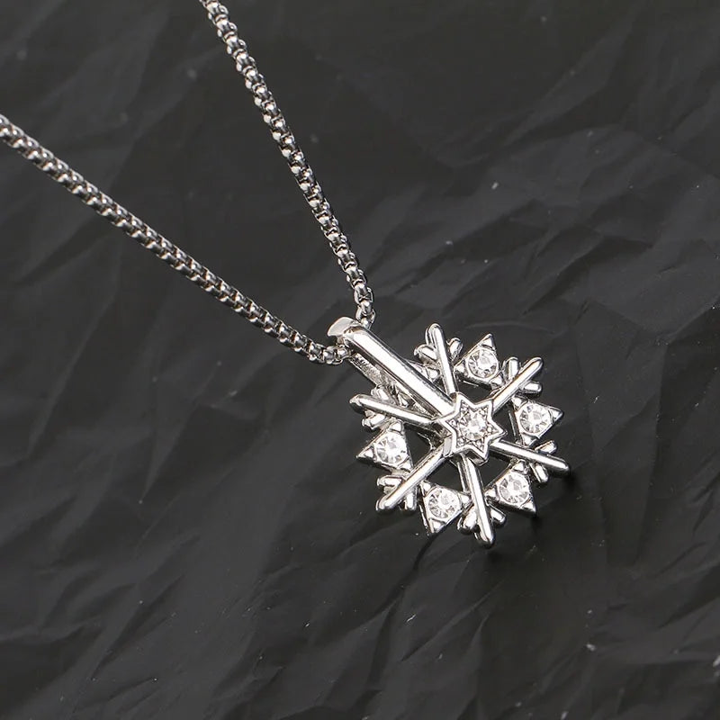 Streetwear Snowflake Alloy Titanium Steel Christmas Unisex Pendant Necklace
