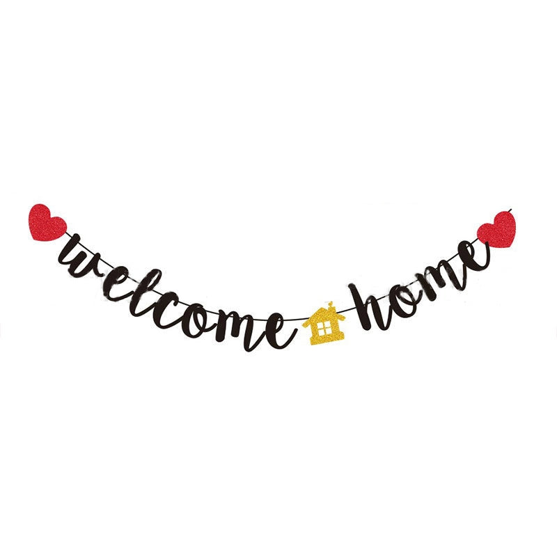 Welcome Home Decoration Pull Flag Welcome Home Decoration Family Activity Party Retirement Home Decoration Pull Flower