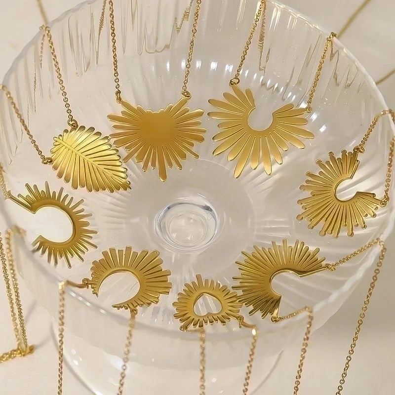 IG Style Modern Style Geometric 304 Stainless Steel 18K Gold Plated Plating Pendant Necklace