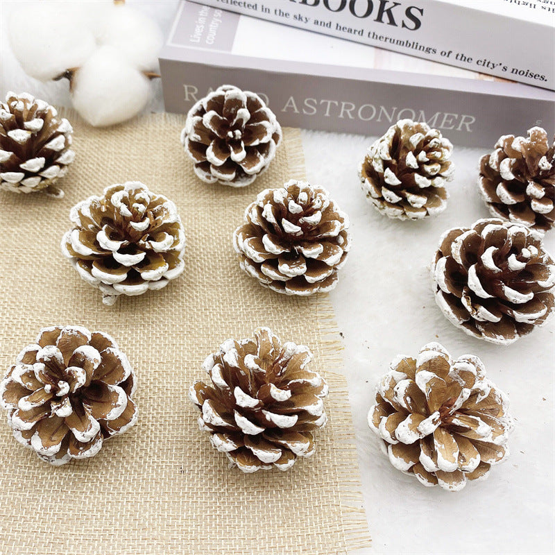 2 Pieces 1-18cm Pine Cone Christmas Decoration Hanging Pine Cone Christmas Tree Hanging Decoration Photography Props Dried Flower Pine Cone Pine Cone