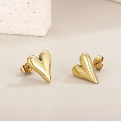Fashion Heart Shape Stainless Steel Plating Drop Earrings 1 Pair