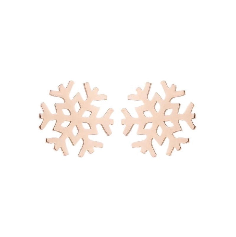 1 Pair Fashion Snowflake Plating 304 Stainless Steel 18K Gold Plated Ear Studs