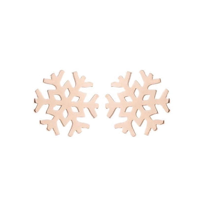 1 Pair Fashion Snowflake Plating 304 Stainless Steel 18K Gold Plated Ear Studs