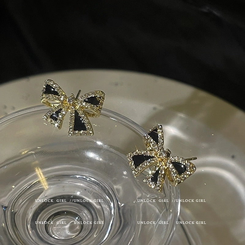 10 Pieces Minimalist Heart Shape Flower Bow Knot Imitation Pearl Alloy Rhinestone Irregular Women\'S Earrings 1 Pair