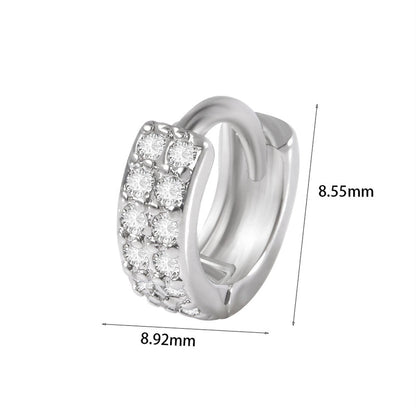 1 Piece Elegant Flower Butterfly Inlay Copper Rhinestones Zircon Earrings