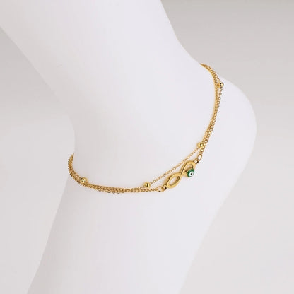 Retro Minimalist Infinity Eye 304 Stainless Steel Bracelets Anklet