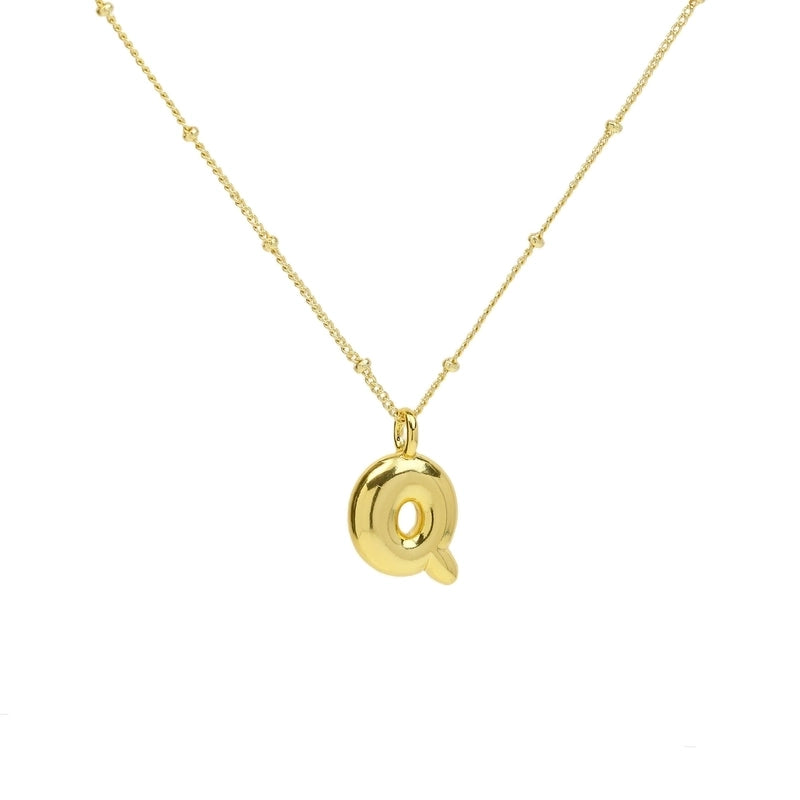 Copper Brass Minimalist Letter Pendant Necklace