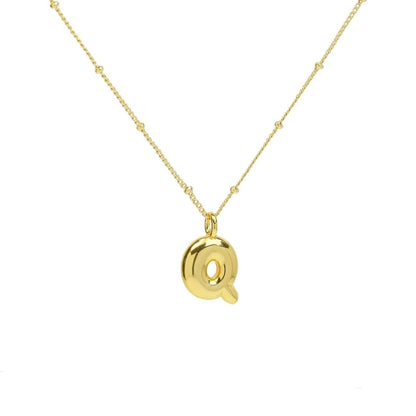 Copper Brass Minimalist Letter Pendant Necklace