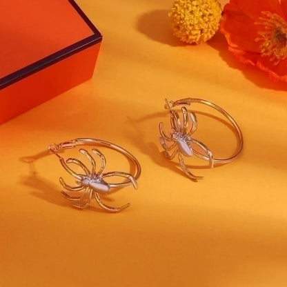 1 Pair Hip-hop Vintage Style Punk Spider Plating Alloy 14k Gold Plated Silver Plated Hoop Earrings