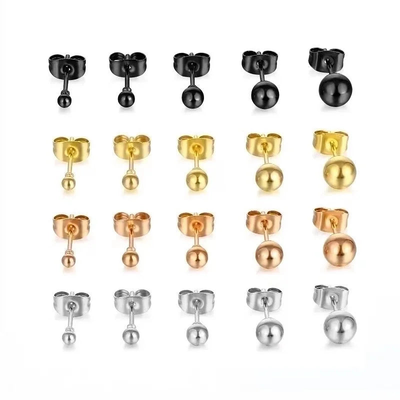 1 Piece Minimalist Solid Color Plating 201 Stainless Steel 18K Gold Plated Ear Studs