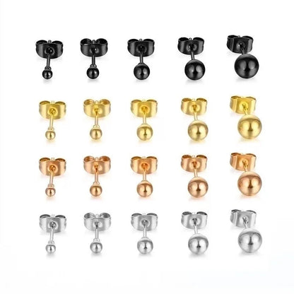 1 Piece Minimalist Solid Color Plating 201 Stainless Steel 18K Gold Plated Ear Studs