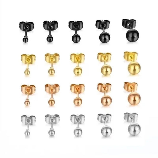1 Piece Minimalist Solid Color Plating 201 Stainless Steel 18K Gold Plated Ear Studs