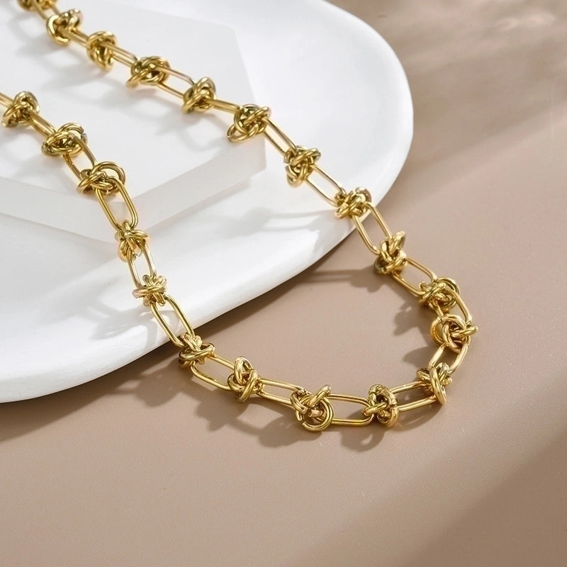 304 Stainless Steel 18K Gold Plated Hip-Hop Plating Geometric Necklace