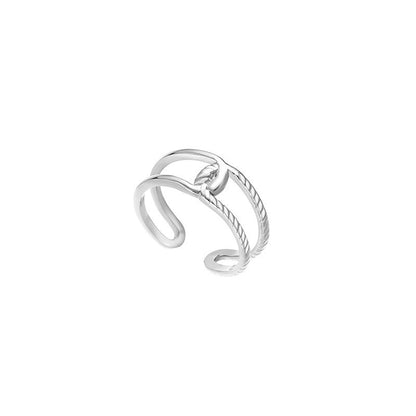 Minimalist U Shape Titanium Steel Plating 18k Gold Plated Open Ring