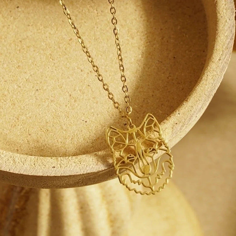 304 Stainless Steel 18K Gold Plated Minimalist Plating Hollow Out Animal Pendant Necklace