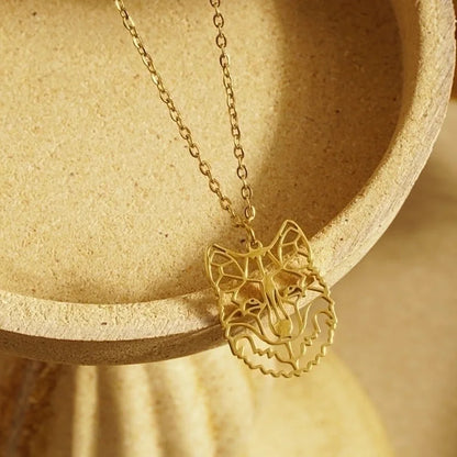 304 Stainless Steel 18K Gold Plated Minimalist Plating Hollow Out Animal Pendant Necklace