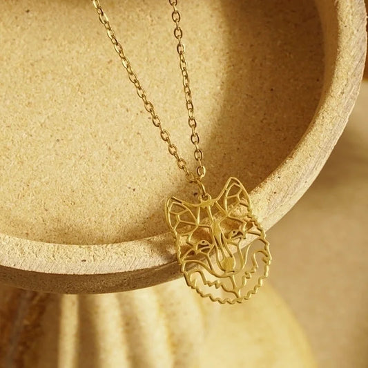 304 Stainless Steel 18K Gold Plated Minimalist Plating Hollow Out Animal Pendant Necklace