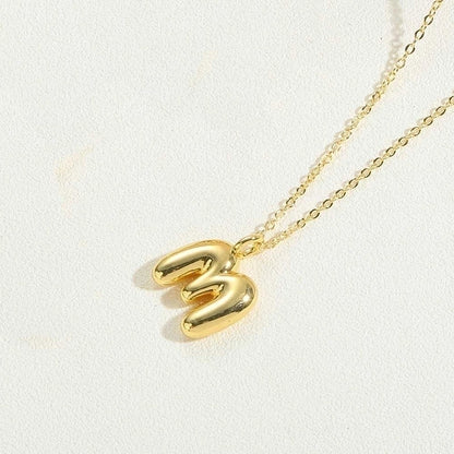 Copper 14K Gold Plated Minimalist Letter Pendant Necklace