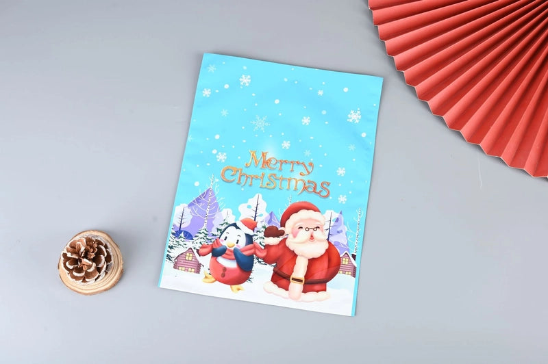 Cross-border New Christmas Gift Bag Santa Claus Drawstring Bag Aluminum Foil Bag Candy Packaging Bag Gift Bag