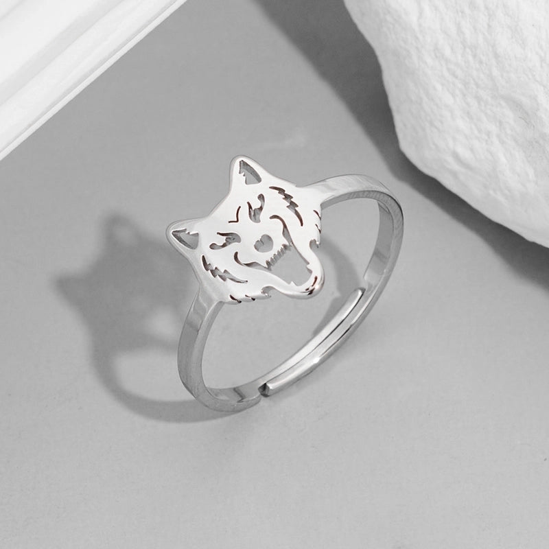 Funny Sweet Pastoral Animal 201 Stainless Steel 18K Gold Plated Polishing Adjustable Ring