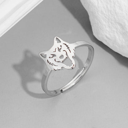 Funny Sweet Pastoral Animal 201 Stainless Steel 18K Gold Plated Polishing Adjustable Ring