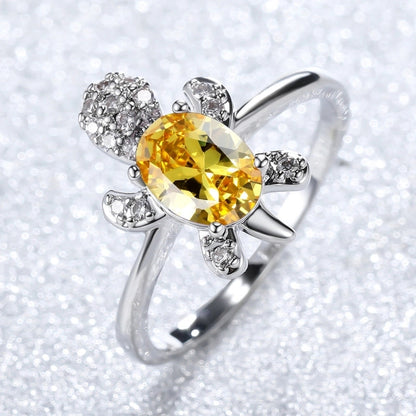 Minimalist Animal Copper Plating Inlay Artificial Gemstones Rings