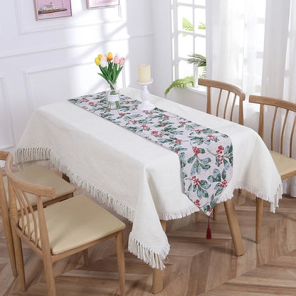 Christmas Christmas Tree Santa Claus Elk Polyester Christmas Tablecloth