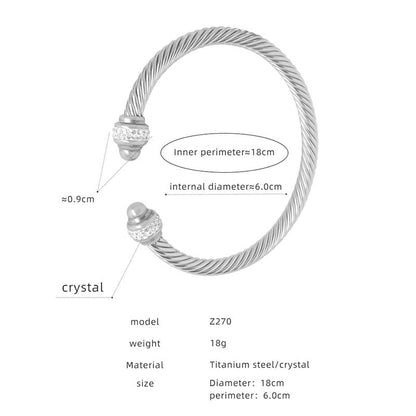 Minimalist Solid Color Titanium Steel Rhinestones 18K Gold Plated Plating Inlay Rings Bracelets