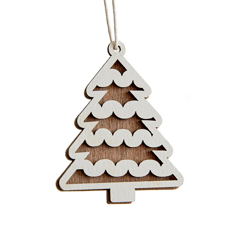Christmas Ornaments Nordic Carved Cabin Hanging Decoration Christmas Tree Snowflake Diy Window Display Christmas Decoration