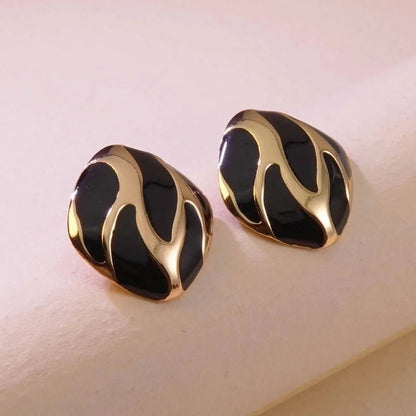 1 Pair Minimalist Commute Geometric 304 Stainless Steel Imitation Gold Ear Studs