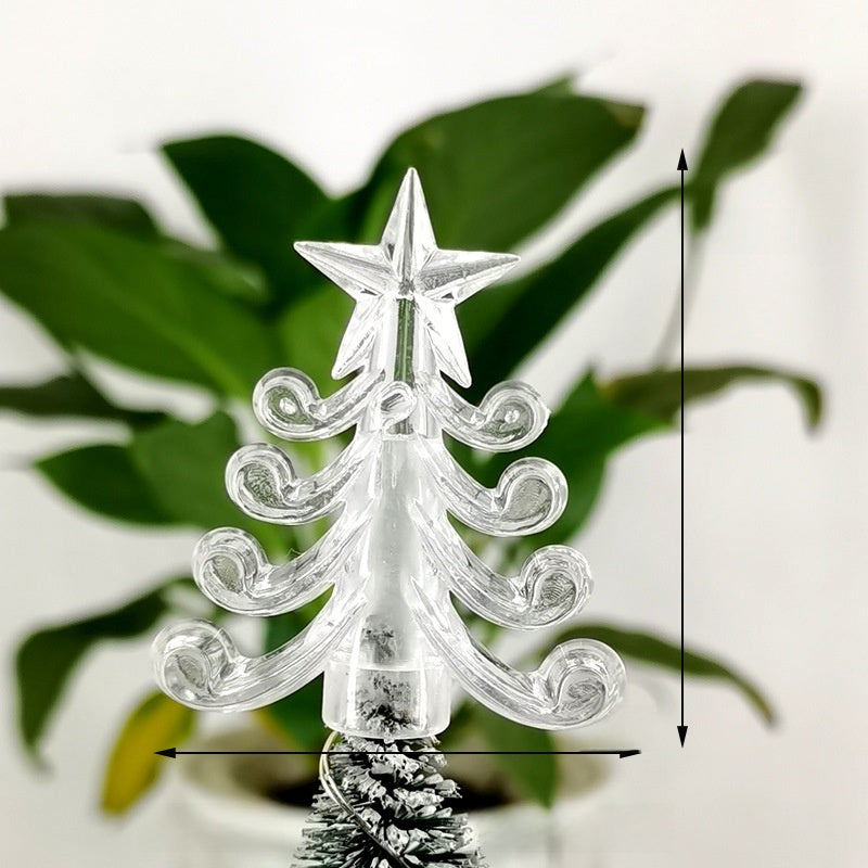 10 Pieces Transparent Round Ball Snowflake Small Five-star Christmas Tree Light String Accessories Five-pointed Star Tree Top Star Christmas Decoration