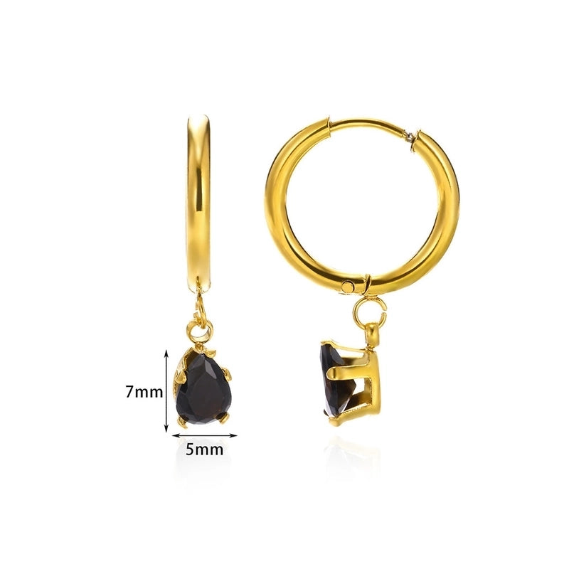 1 Pair Elegant Streetwear Geometric Plating 304 Stainless Steel Zircon Drop Earrings