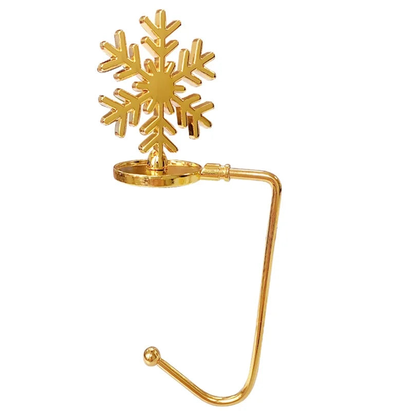 Christmas Fireplace Hook Metal Bag Hook Snowflake Christmas Stocking Hook In Stock