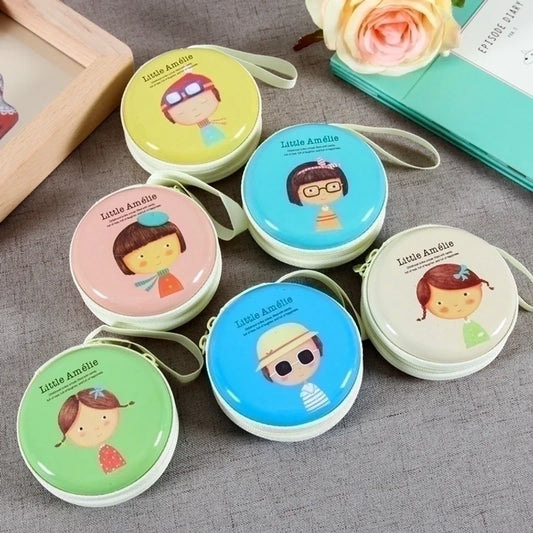 3 Pieces Women'S Cartoon Tinplate Zipper Coin Purses