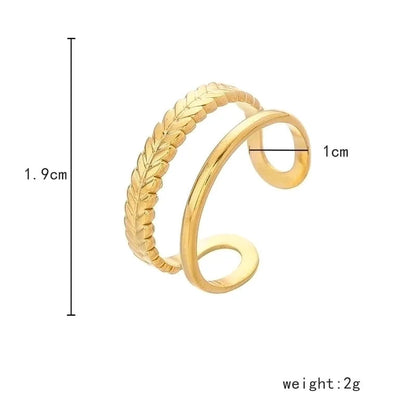 Fashion Geometric 304 Stainless Steel 18K Gold Plated Plating Open Ring