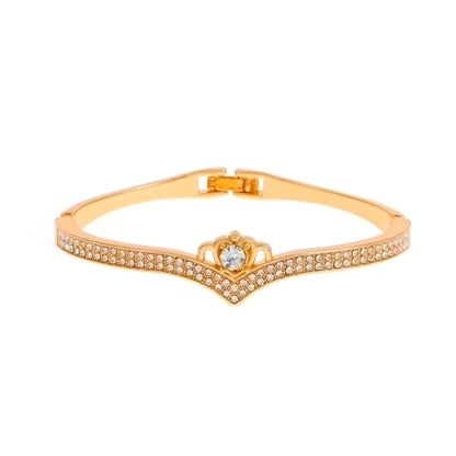 Alloy Gold Plated Silver Plated Fashion Plating Inlay Heart Shape Feather Bow Knot Bangle