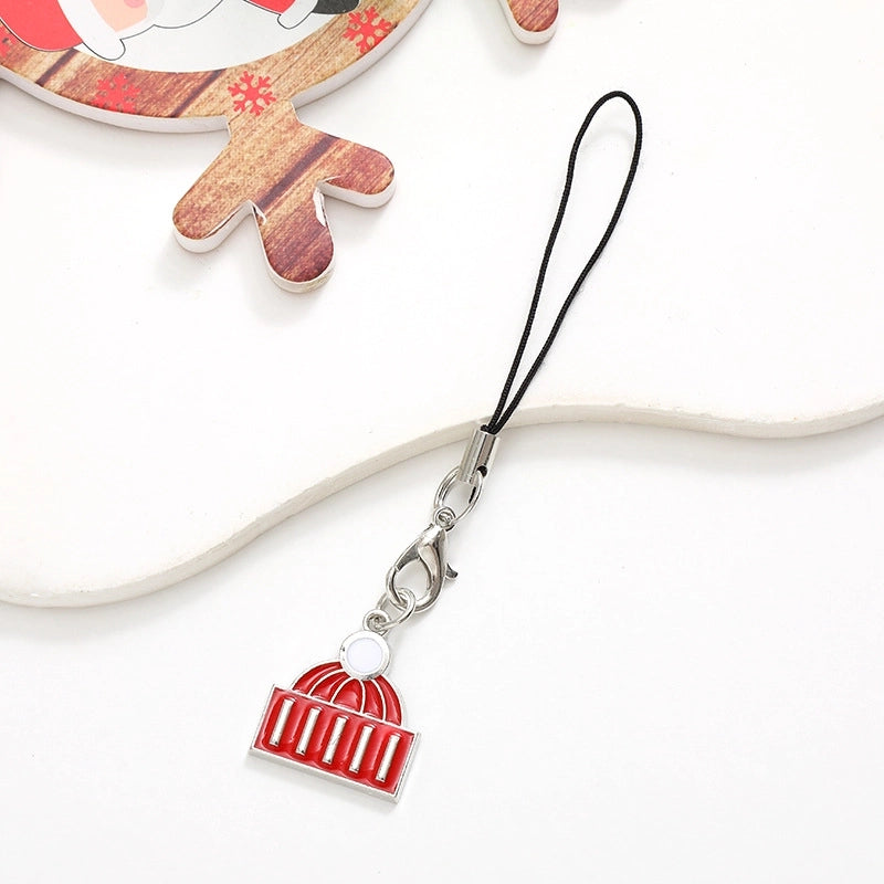 Cute Christmas Tree Snowman Snowflake Alloy Plating Christmas Bag Pendant Mobile Phone Chain