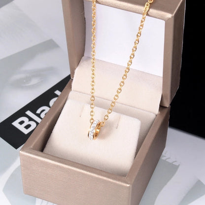 Fashion Heart Shape Stainless Steel Titanium Steel Plating Inlay Zircon Pendant Necklace 1 Piece
