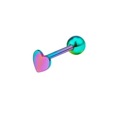 1 Piece Tongue Rings Minimalist Heart Shape Solid Color 304 Stainless Steel Plating Gold Plated Tongue Rings