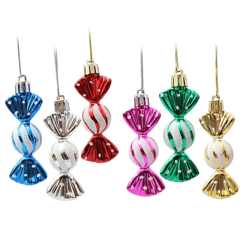 Christmas Mini Round Candy Ornaments Christmas Tree Ornaments Electroplating Plastic Painted Ball Candy Hanging Props