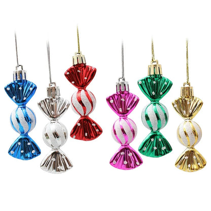 Christmas Mini Round Candy Ornaments Christmas Tree Ornaments Electroplating Plastic Painted Ball Candy Hanging Props