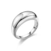 Minimalist Classic Style Solid Color Titanium Steel 18K Gold Plated Polishing Plating Rings